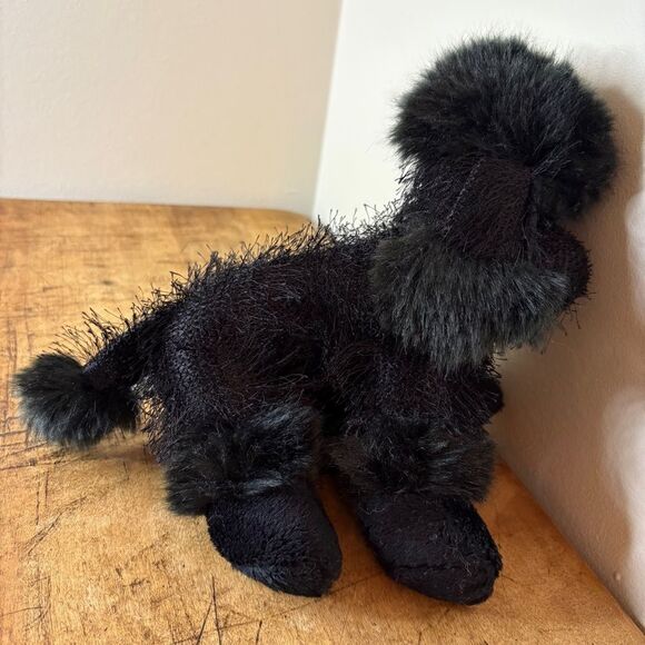 GANZ Black Poodle Puppy Dog Stuffed Animal Plush Toy 9" Great Preused condition - Picture 8 of 9